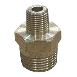 10mm X 3mm Brass Hex Nipple BSP LF 3/8 x 1/8