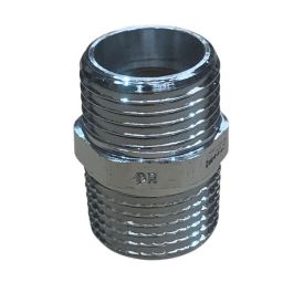 15mm Chrome Brass Hex Nipple BSP LF 1/2"